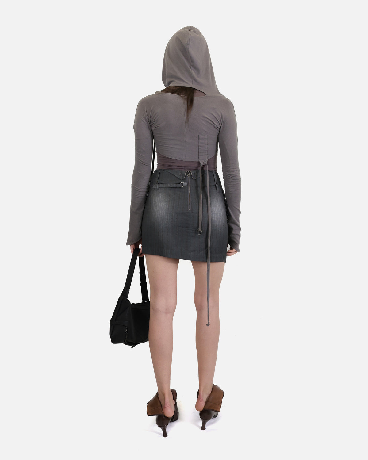 ASYMMETRIC MIDI SKIRT