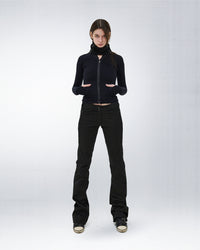 HOODED ZIP TOP