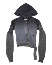 BRACES ASYMMETRIC ZIP UP HOODIE