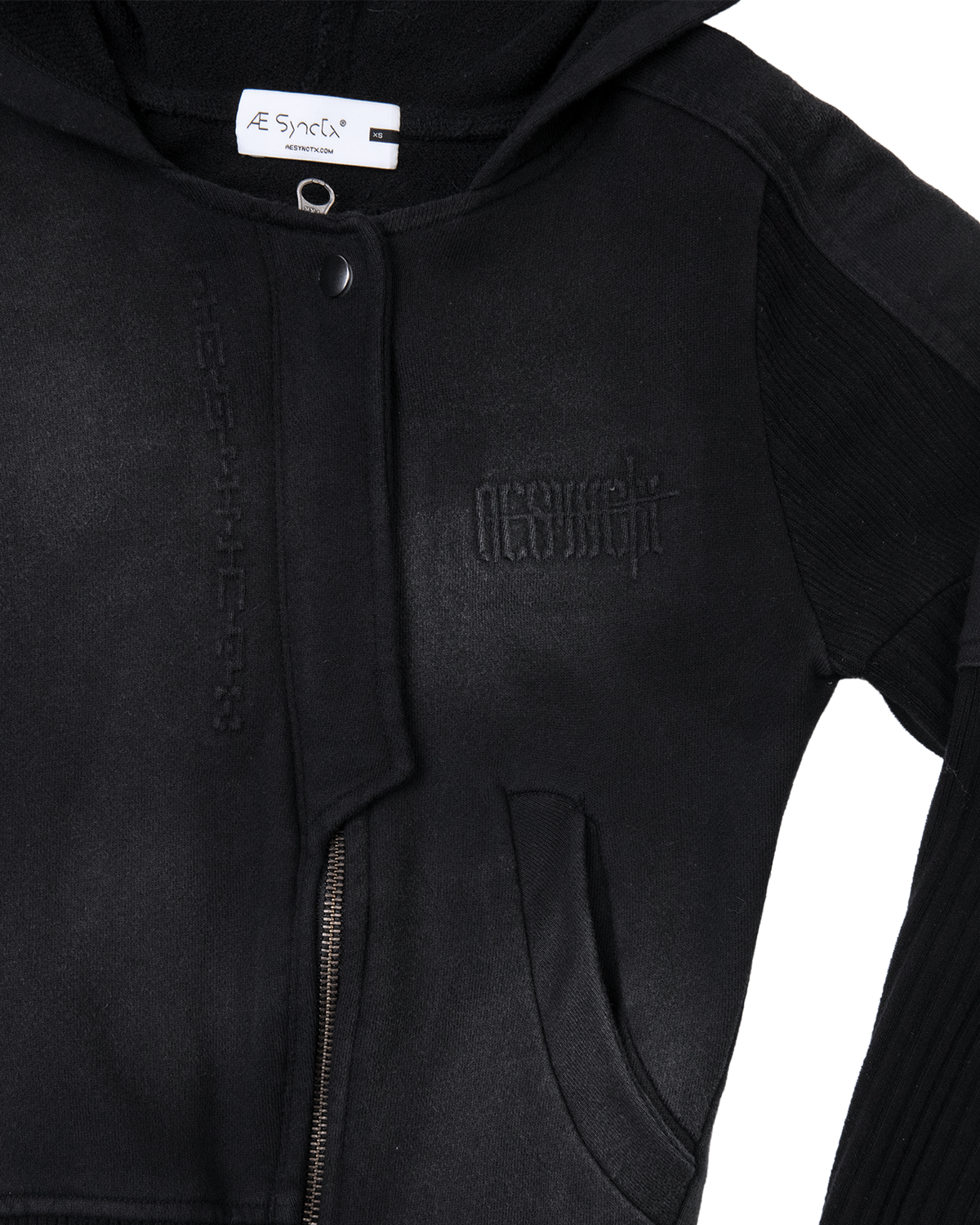BRACES ASYMMETRIC ZIP UP HOODIE