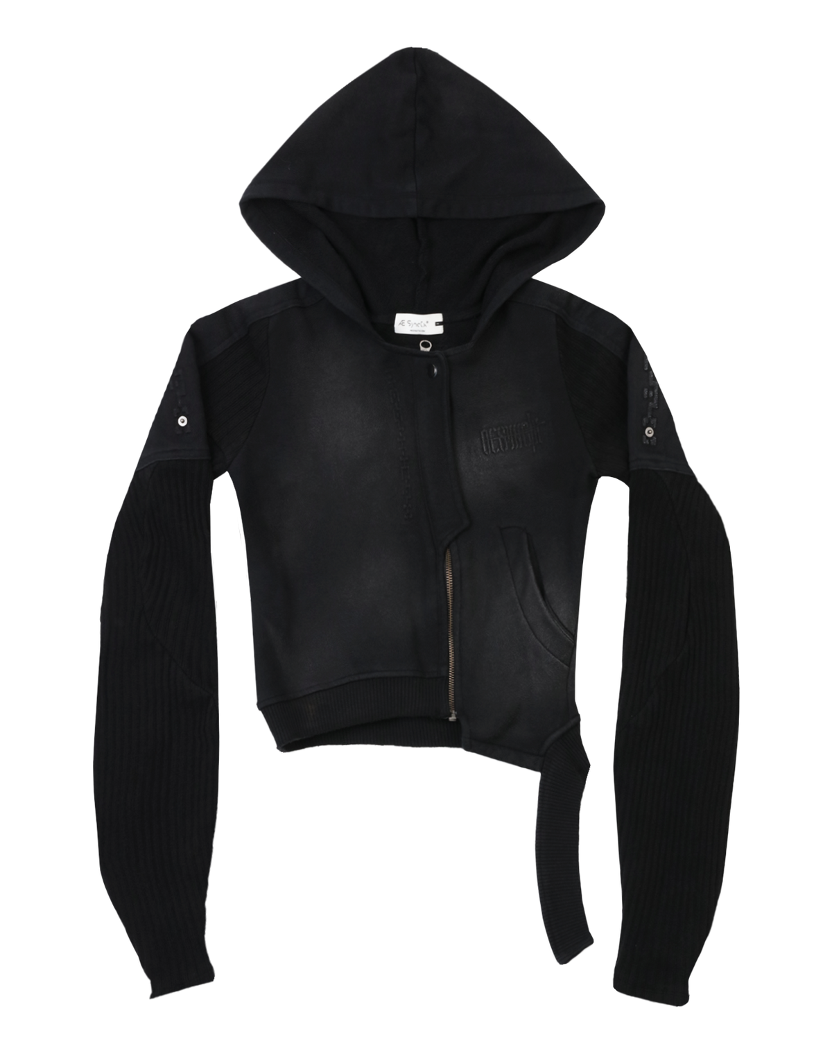 BRACES ASYMMETRIC ZIP UP HOODIE