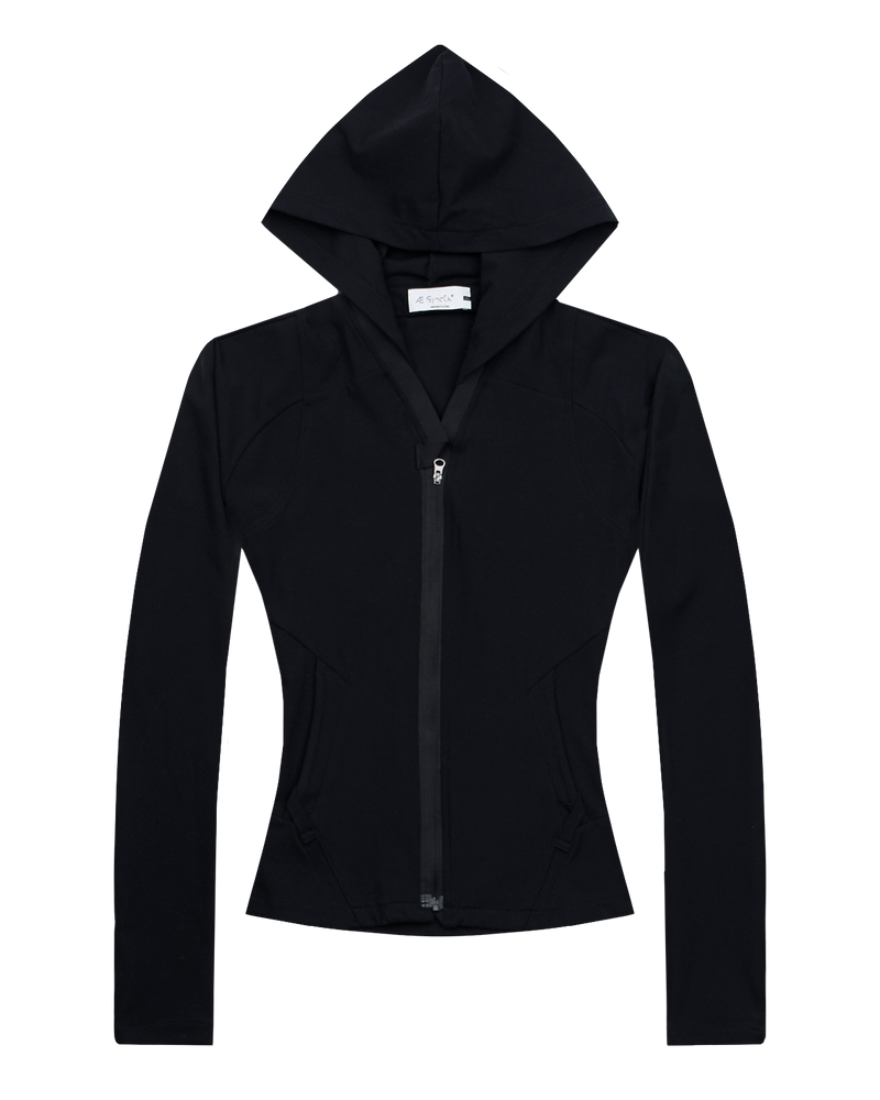 HOODED ZIP TOP